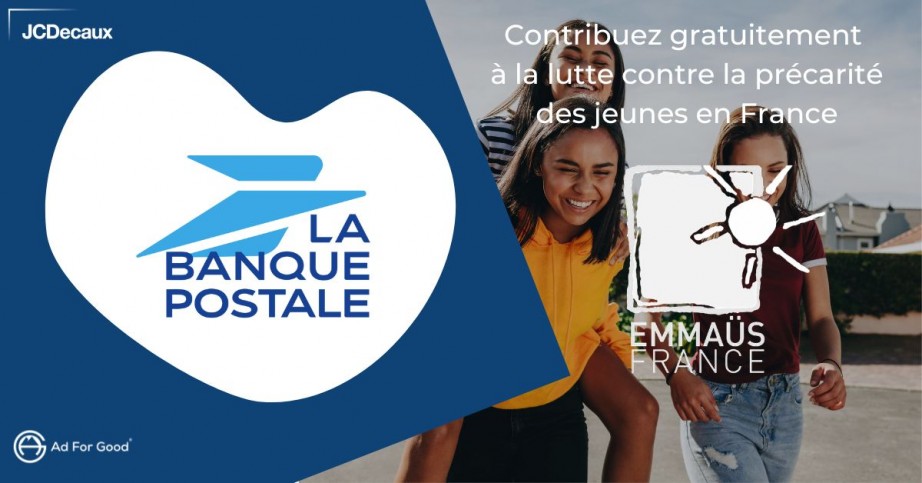 Soutenez gratuitement la lutte contre la précarité en France avec La Banque Postale ❤️